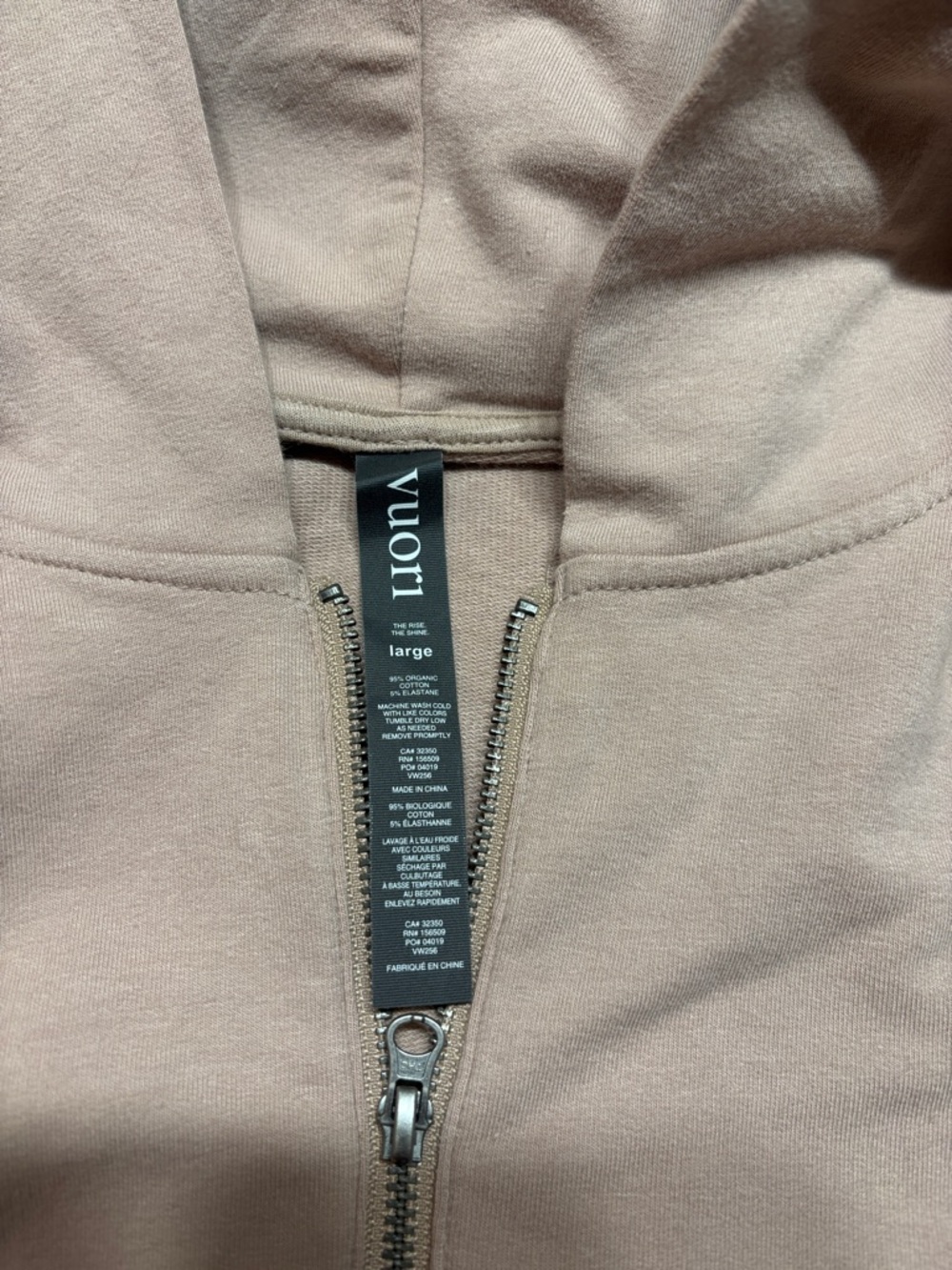 Vuori Laguna Dogwood Pink Zip Up Hoodie VW256 Womens Large NWT Athletic Jacket - Picture 8 of 10